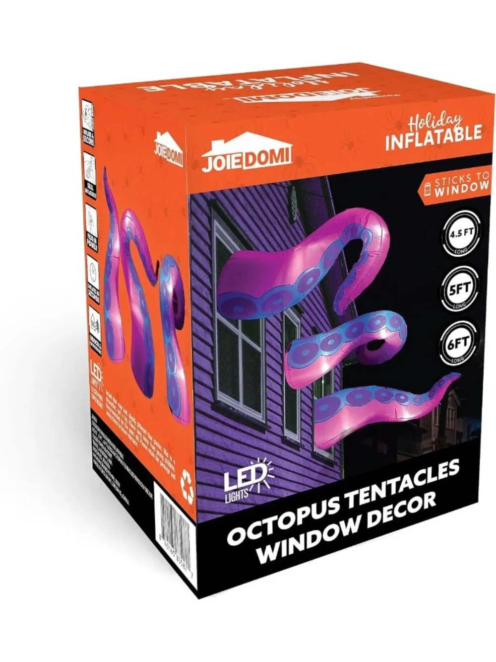 3 Pcs Halloween Inflatables - LED Octopus Tentacle Decorations for Outdoor Lawn
